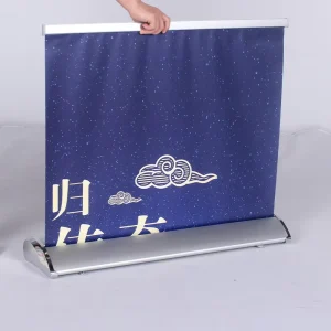 Custom Factory Aluminum Roll Up Banner Display Stand with Broad Base, Printed Logo, 80x200cm
