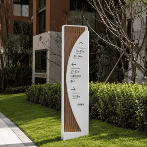 Custom Floor-Standing Outdoor Wayfinding Directional Aluminum Pylon Signage for Park Garden and Community