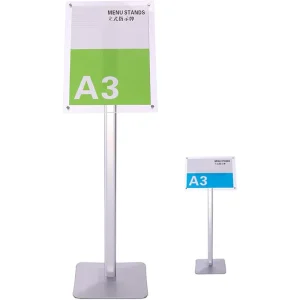 Custom Floor-Standing Poster Stand Acrylic Frame A3/A4 Sign Holder Replaceable Advertisement Display Stand