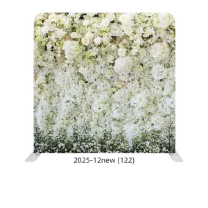 Custom Flower Wedding Stretch Fabric Backdrop Curtain with Portable Aluminum Frame