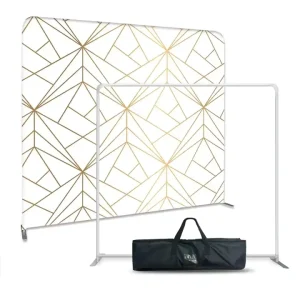 Custom Foldable Trade Show Step-and-Repeat Stretch and Curved Backdrop Display Stand