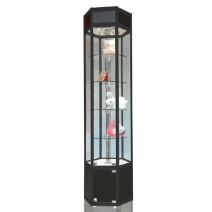 Custom Full-Vision Glass Display Cabinet with LED Lighting for Shopping Malls