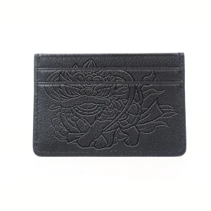 Custom Genuine Leather Pebble-Pattern Slim RFID Card Holder for Unisex Use