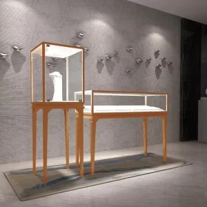 Custom Glass Display Cabinet Jewelry Store Showcase Showroom Display Case Cabinet Jewelry Standard Showcase with Led Light