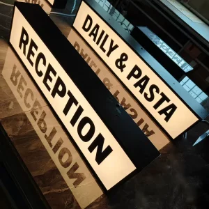Custom Hanging Acrylic LED Light Box Sign for Shop or Business