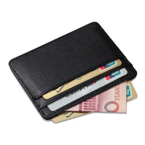 Custom High Quality Black and Pink PU Business Card Holder