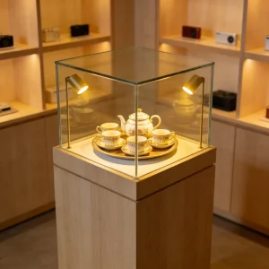 Custom Hobby Display Cabinet Display Cases with Tempered Glass and LED Light for Collect Items