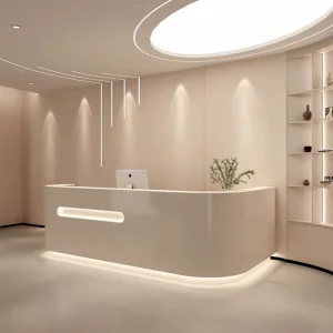 Custom Hotel Reception Desk Counter L Shape Corner Beauty Clinic Reception Desk Spa Reception Desks for Sale