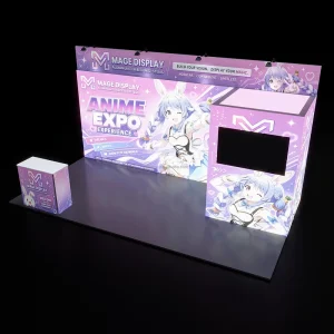 Custom LED Lightbox Booth 3m X 6m Aluminum Profile Exhibition Stand Anime Exhibition