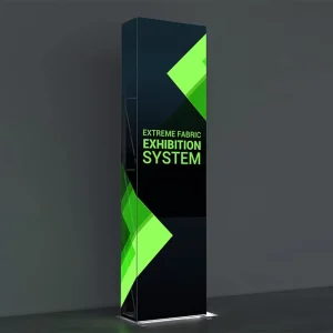 Custom LED Pop Up Display Aluminum Alloy Frame Backlit Segmented Design Tension Fabric Backdrop Stand Trade Show EASY Custom