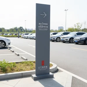 Custom Large Rectangular Stainless Steel Directional Route Marker with Acrylic Cover, 201/304
