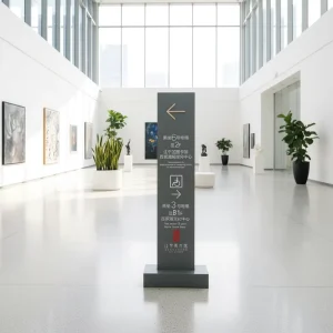 Custom Large Stainless Steel Durable Floor-Standing Directional Wayfinding Sign Acrylic Cover for Airport Shopping