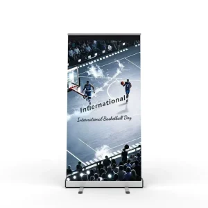 Custom Large Vinyl Poster Banner with Retractable Roll-Up Stand for Activities