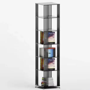 Custom Library Store Floor Bookshelf Comic Coloring Note Sticker Book Magazine Brochure Album Metal Rotating Display Rack