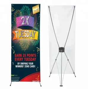 Custom Light Weight Quick Setup Adjustable 60 X 160 cm 80 X 180 cm Size X Banner Display Stand