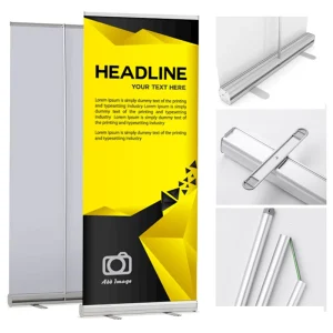 Custom Lightweight Roll up Display Banner Stand 80*200cm Aluminum Alloy Frame with Tool Free Assembly for Trade Show Advertising