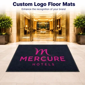 Custom Logo Company Entrance Mat Office Lobby Floor Mat Anti-slip Rubber Backing for High-traffic Areas