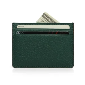 Custom Logo Designer Business Card Holder Genuine Leather RFID Slim Wallet Men Women ID Credit Card Case
