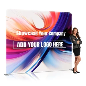 Custom Logo Elastic Fabric Pop-Up Banner Display Stand for Exhibitions