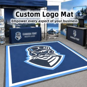 Custom Logo Floor Mat Branded Rug for Trade Show Booth & Corporate Events Non Slip Promotional Rug for Retail & Office