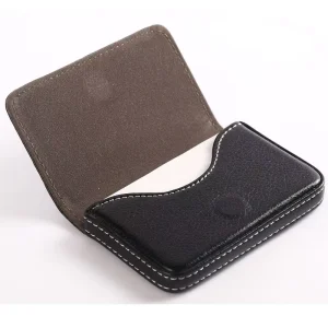 Custom Logo PU Leather Business Card Holder Magnetic Closure Credit Card Case for Men and Women Supplier