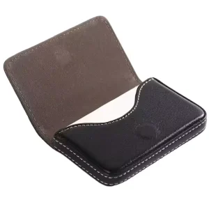 Custom Logo PU Leather Business Card Holder with Magnetic Buckle for Office Use