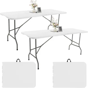Custom Logo Portable Folding Table and Chair Set 1.5m PE & Steel Camping Outdoor Dining Table for Event Rentals Hotels
