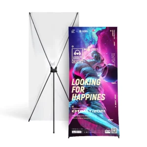 Custom Logo Printed Portable Adjustable X Banner Stand