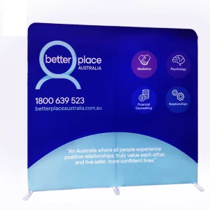 Custom Logo Printed Stretch Pop-Up Wall Display, 10ft, 20ft, 30ft
