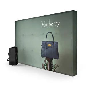 Custom Logo Printed Tension Fabric Pop-Up Backdrop Display Stand with Portable Frame