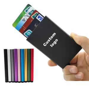 Custom Logo Promotional Business Gift Pop up Card Case Wallet Engrave Aluminum Metal Slim RFID Blank Men’s Credit Card Holder