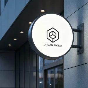 Custom Logo Round LED Advertising Light Box Sign for Shops