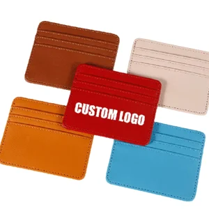 Custom Logo Slim Color Premium PU Business Card Holder Credit Card Holder Leather Card Wallet