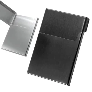 Custom Logo Stainless Steel Business Card Holder Slim Metal Name Card Case for Office & Corporate Gift