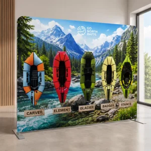 Custom Logo Tension Fabric Backdrop Booth with Foldable Portable Stretch Banner Stand