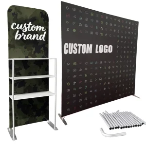 Custom Logo Tension Fabric Backdrop Display for Trade Show 10×10 Backdrop Stand 20ft Tension Fabric Display