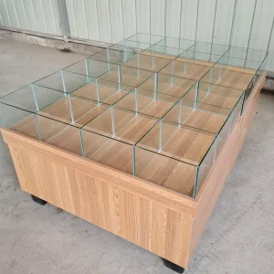 Custom Made Wood Display Stand for Supermarket Store Light Duty Dried Fruit Grains Bulk Food Storage Cabinet