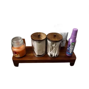 Custom-Made Wooden Display Stand with Partitions for Storage
