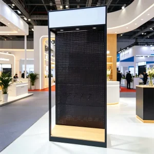 Custom Metal Pegboard Display Rack With LED Light Box for Phone Case Accessories