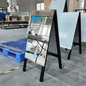 Custom Mirror A-Frame Double-Sided Outdoor Sidewalk Sign for Shop