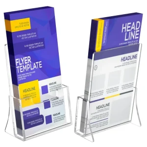 Custom Modern Clear Acrylic Brochure Holder Lightweight Eco Friendly Display Stand Rack for Reception Counter Retail Desktop Use