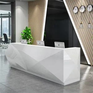 Custom Modern MDF Reception Desk for Office Hotel Mall & Beauty Salon Eco Friendly Durable Design
