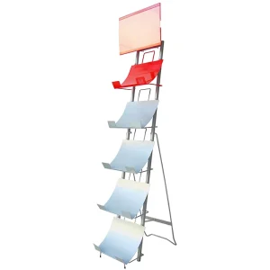 Custom Modern Metal Display Rack for Brochures, Magazines, Notebooks, and Newspapers