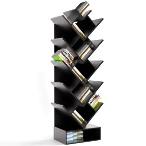Custom Modern Tree Branch Shaped Metal Bookshelf Display Rack for Books, Magazines, and Brochures