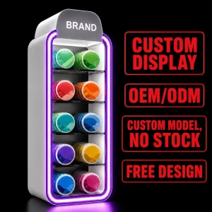 Custom Multi-Type Acrylic LED Snus and Nicotine Pouch Display Case for Countertops
