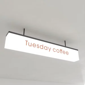Custom Outdoor Acrylic and Stainless Steel LED Advertising Light Box for Coffee Shops