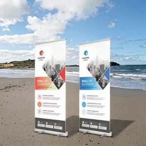 Custom Outdoor Aluminum Retractable Adjustable Lightweight Roll Banner Stand 31.5×79 Pull Up Display Advertising Tool Free