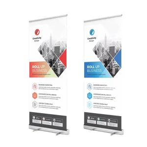 Custom Outdoor Aluminum Retractable Roll-Up Banner Stand 80x200cm No Banner