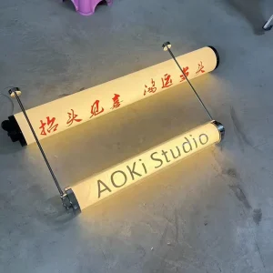 Custom Outdoor Cylindrical LED Light Box Business Sign, 3D Wall Sign Letter Signage