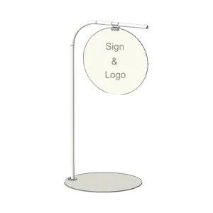 Custom Outdoor Metal Pavement Sign Stand with Rounded Menu Board and Poster Holder